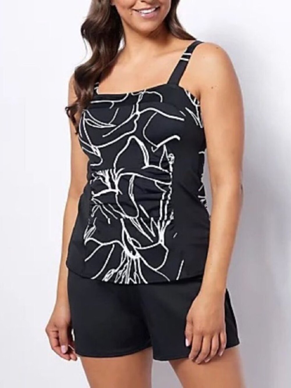 Denim & Co. Beach Tankini Short Set